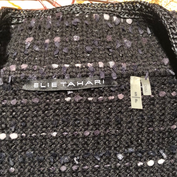 Black and white Elie Tahari wool cardigan size S - Picture 2 of 7